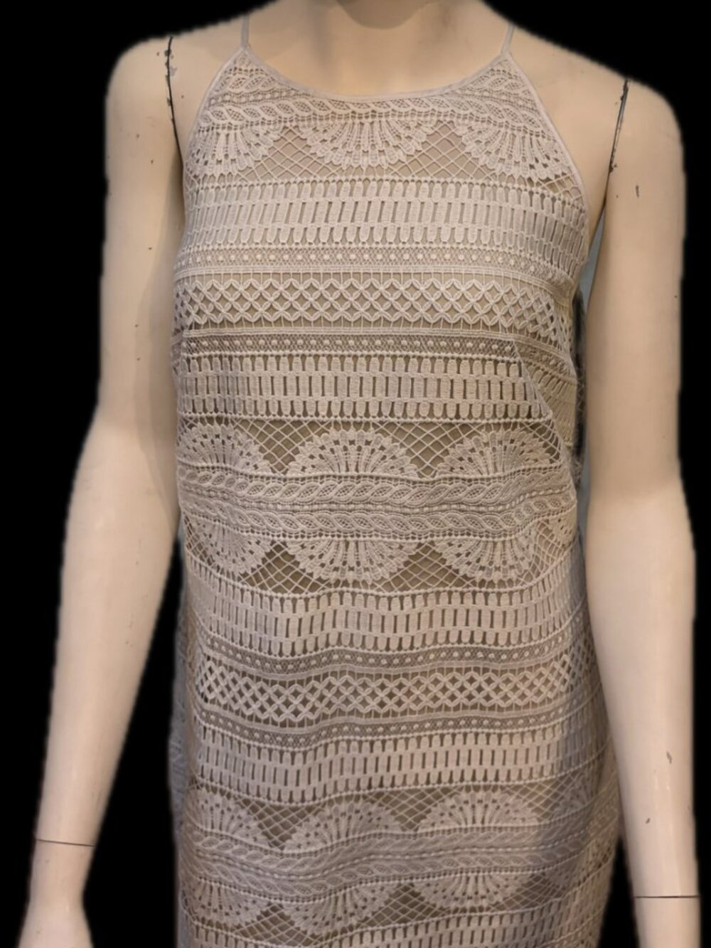 WHBM Size 14 offwhite and nude lace summer dress